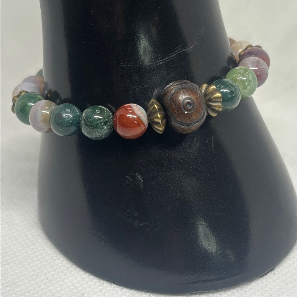 India Agate Stretch Bracelet - Picture 4 of 4